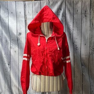 Brandy Melville John Galt Cropped Red Windbreaker